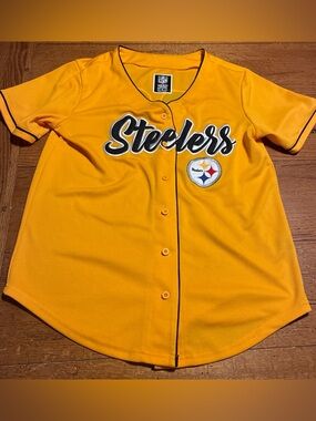 NFL Steelers Yellow Button-Up Jersey